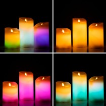 Bougies LED Multicolores Effet Flamme avec Télécommande Lendles InnovaGoods 3 Unités Blanc (Reconditionné B)