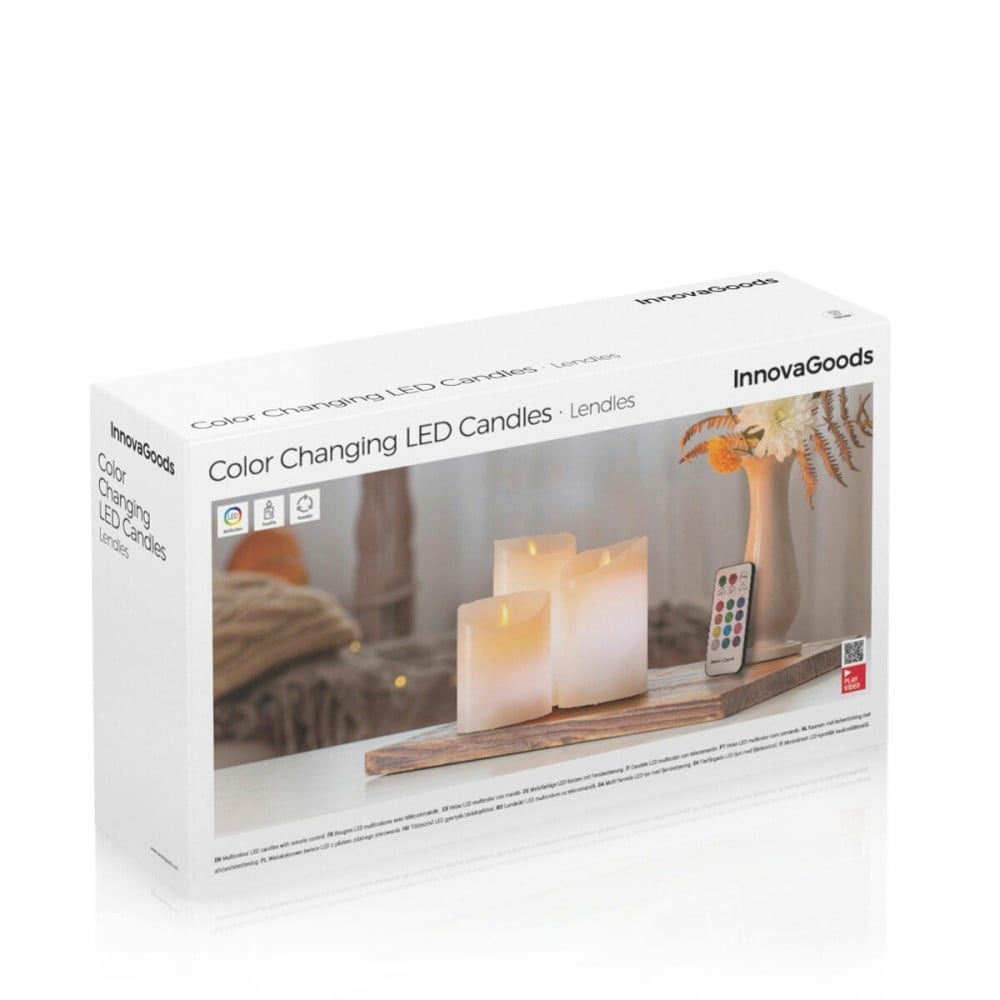 Multicolour Flame-Effect LED Candles with Remote Control Lendles InnovaGoods 3 Units White (Refurbished B)