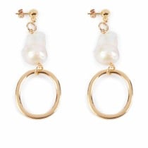 Boucles d´oreilles Femme Shabama Balboa Laiton En or Perles 8 cm