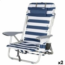 Strandstuhl Aktive Blau Weiß 50 x 76 x 45 cm (2 Stück)