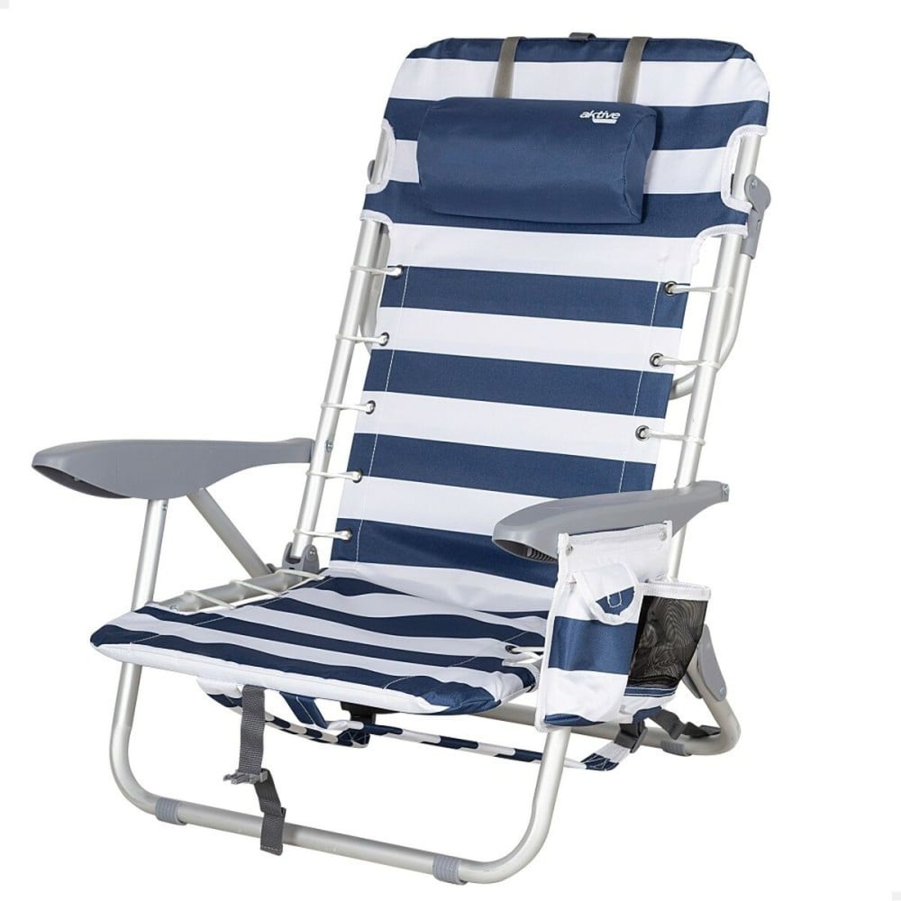 Strandstuhl Aktive Blau Weiß 50 x 76 x 45 cm (2 Stück)