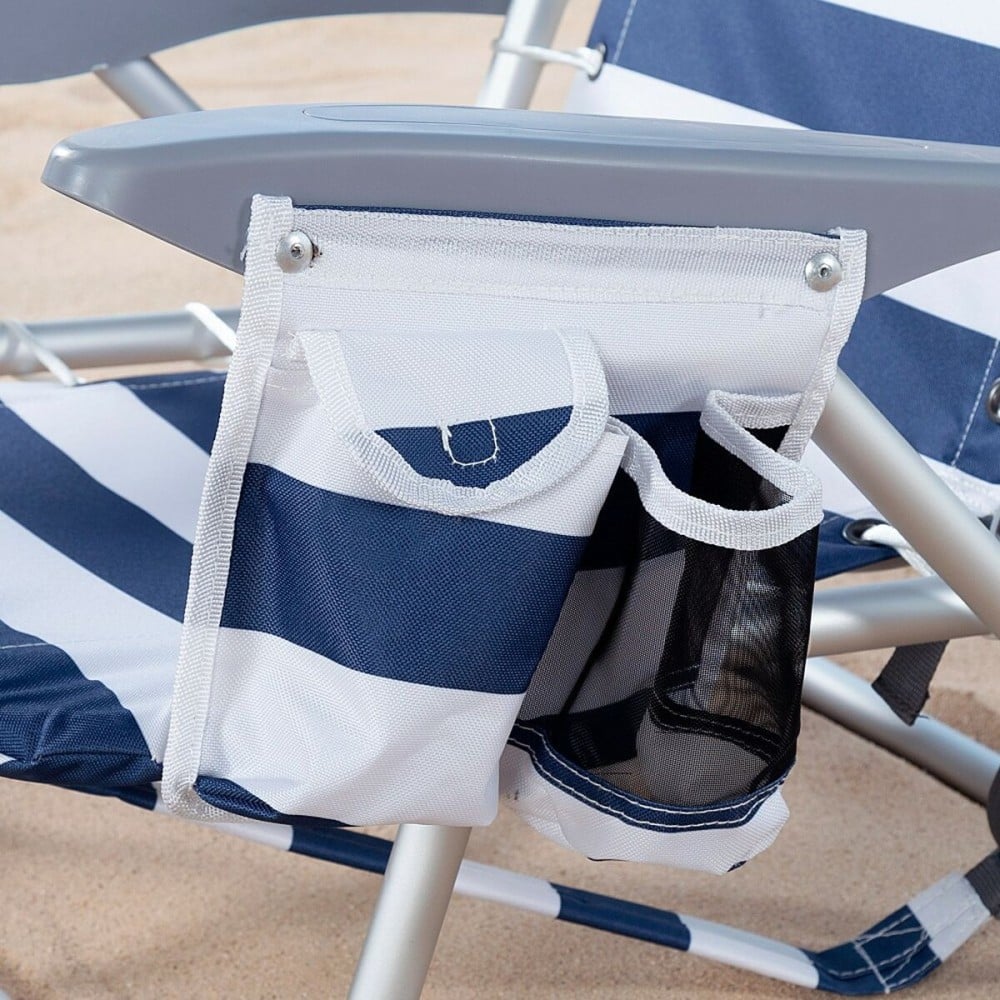 Beach Chair Aktive Blue White 50 x 76 x 45 cm (2 Units)