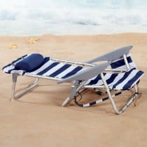 Beach Chair Aktive Blue White 50 x 76 x 45 cm (2 Units)