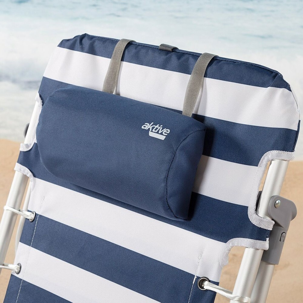 Beach Chair Aktive Blue White 50 x 76 x 45 cm (2 Units)