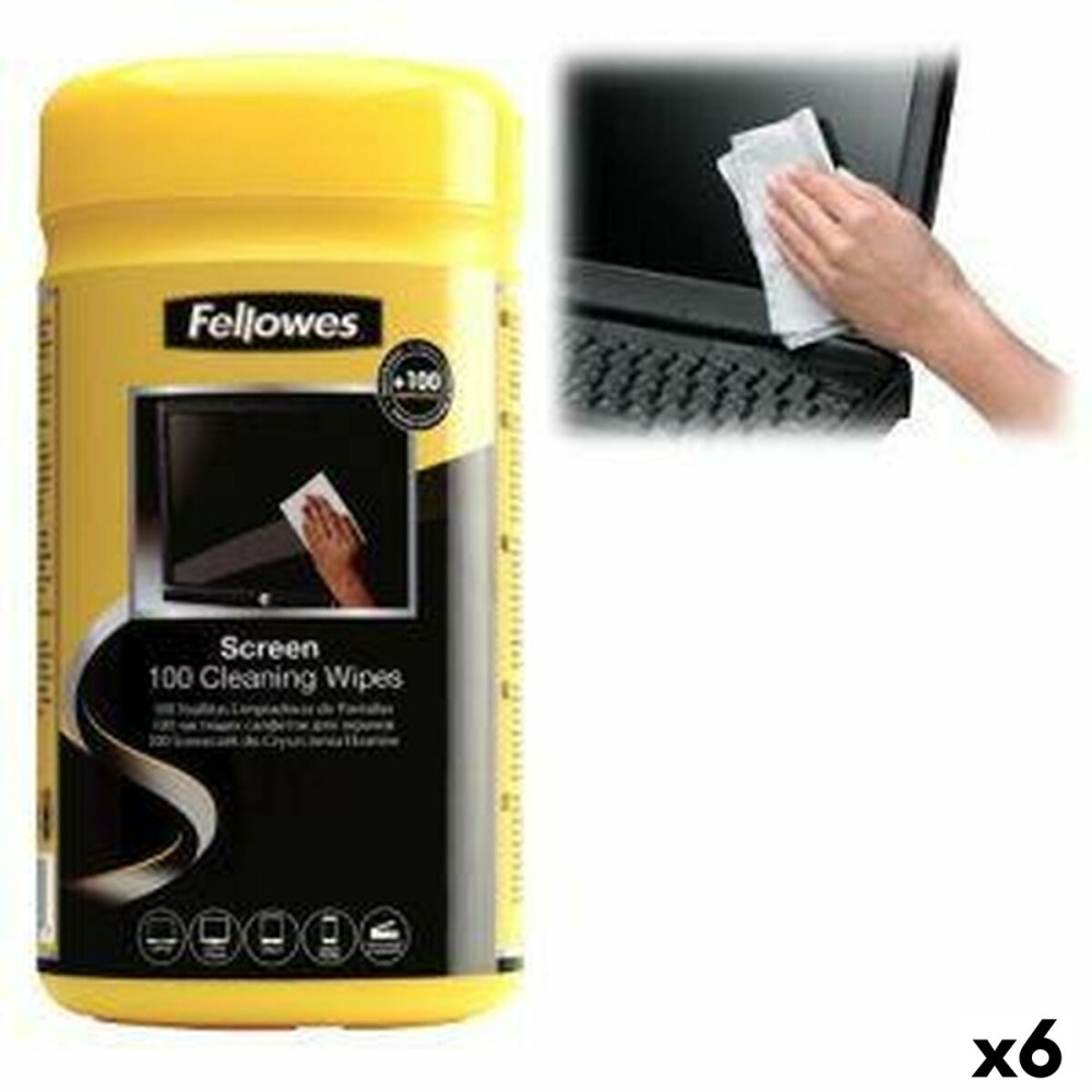 Cleaning Wipe Fellowes Dispenser Screen 100 Pieces