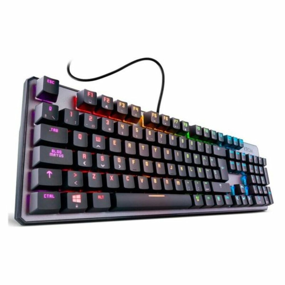 Tastatur Krom NXKROMKRNL Schwarz Qwerty Spanisch