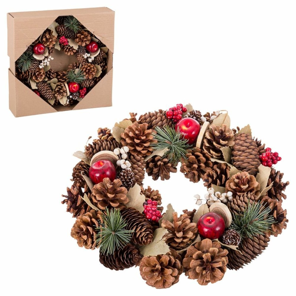 Couronne de Noël Multicouleur Naturel Plastique Foam Ananas 30 x 8 x 30 cm