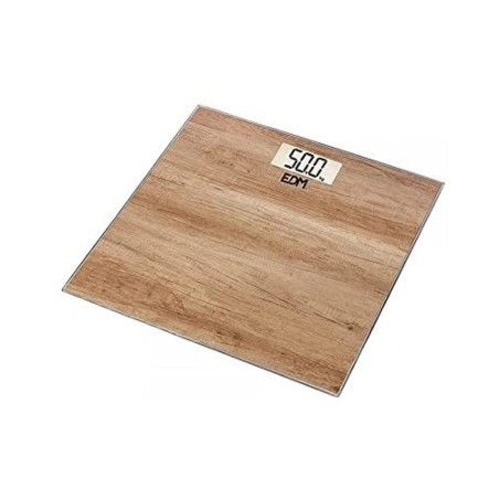 Balance Numérique de Salle de Bain EDM 07531 Marron Bois Verre 180 kg