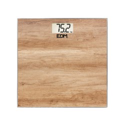 Balance Numérique de Salle de Bain EDM Verre Bois 180 kg (26 x 26 x 2 cm)