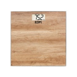 Digital Bathroom Scales EDM Crystal Wood 180 kg (26 x 26 x 2 cm)