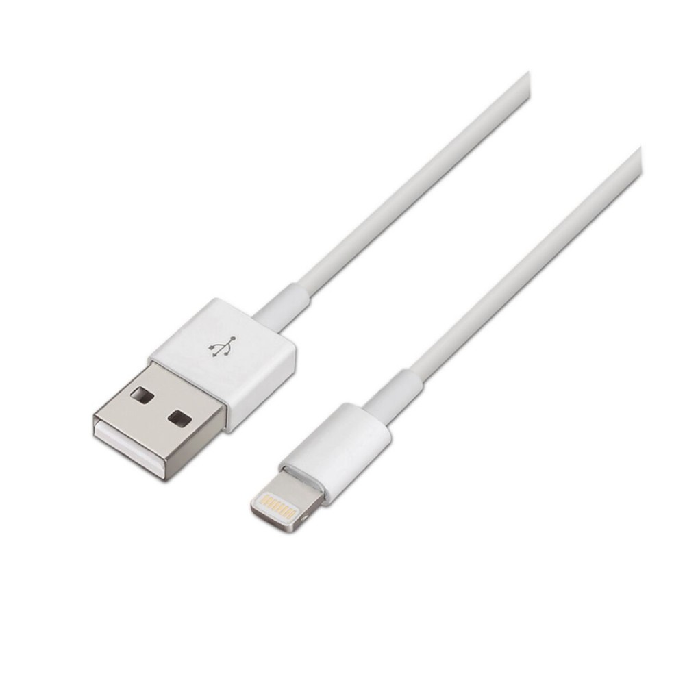 USB to Lightning Cable Aisens A102-0036 White 2 m (1 Unit)