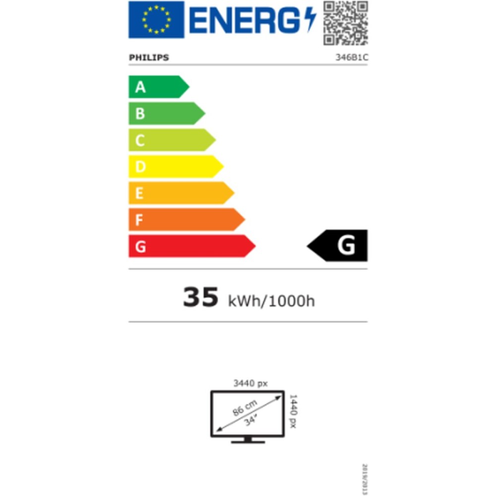 Écran Philips 346B1C/00 34" QUAD HD 34" LED VA LCD Flicker free 50-60  Hz