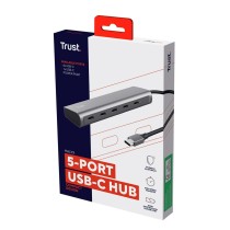 USB Hub Trust 25136 Silver 10 cm (1 Unit)