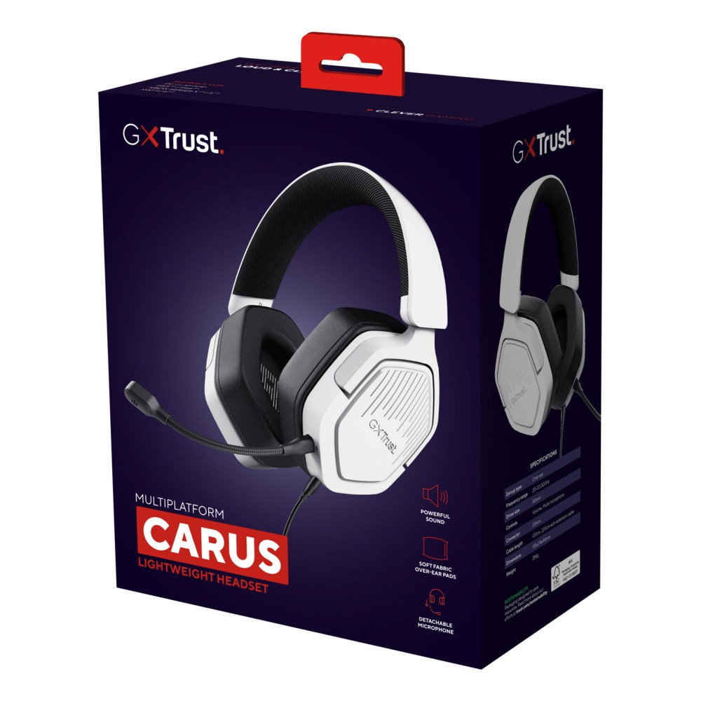 Gaming Headset with Microphone Trust GXT492W Carus White