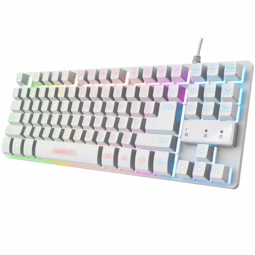 Gaming Tastatur Trust GXT 833W Weiß Qwerty Spanisch QWERTY