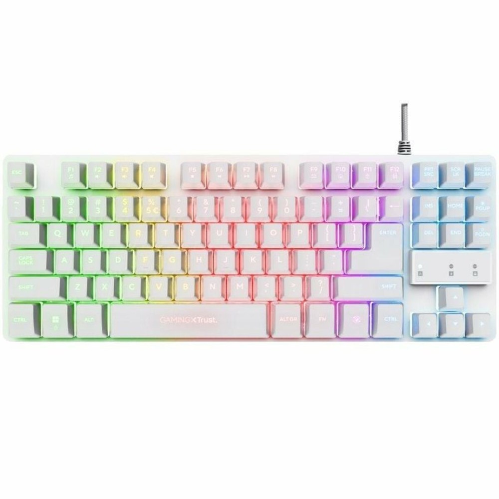 Gaming Tastatur Trust GXT 833W Weiß Qwerty Spanisch QWERTY