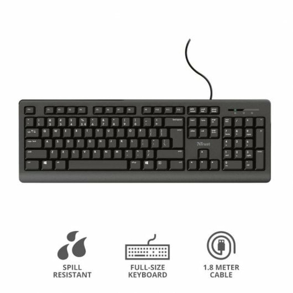 Keyboard Trust 23982 Black Spanish Qwerty