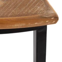 Side table Brown Black Metal Iron MDF Wood 62,5 x 62,5 x 73 cm 62,5 x 31 x 73 cm (2 Units)