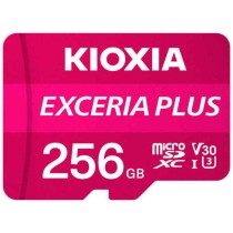 Carte Mémoire Micro SD avec Adaptateur Kioxia Exceria Plus 256 GB UHS-I U3 Cours 10 Rose