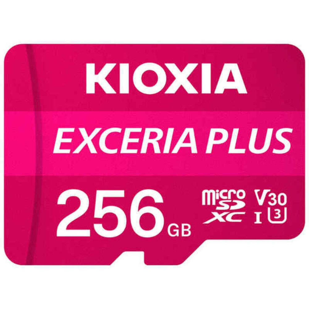 Micro SD Memory Card with Adaptor Kioxia Exceria Plus 256 GB UHS-I U3 Class 10 Pink