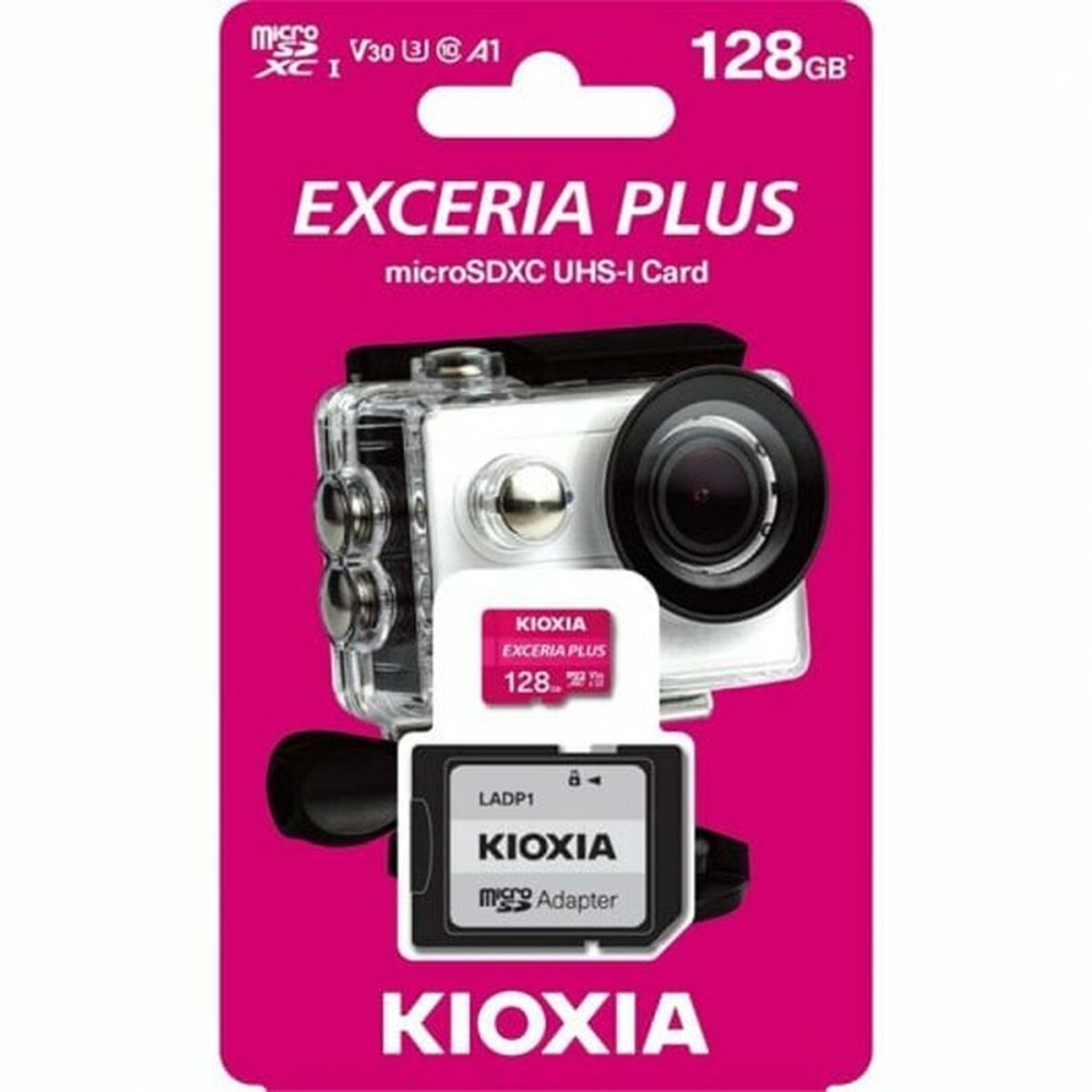 Carte Mémoire Micro SD avec Adaptateur Kioxia Exceria Plus 256 GB UHS-I U3 Cours 10 Rose