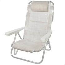 Chaise Pliante avec Repose-Tête Aktive Ibiza Beige 48 x 84 x 46 cm (2 Unités)