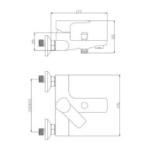 Mixer Tap Rousseau Grey Metal Brass 15 cm