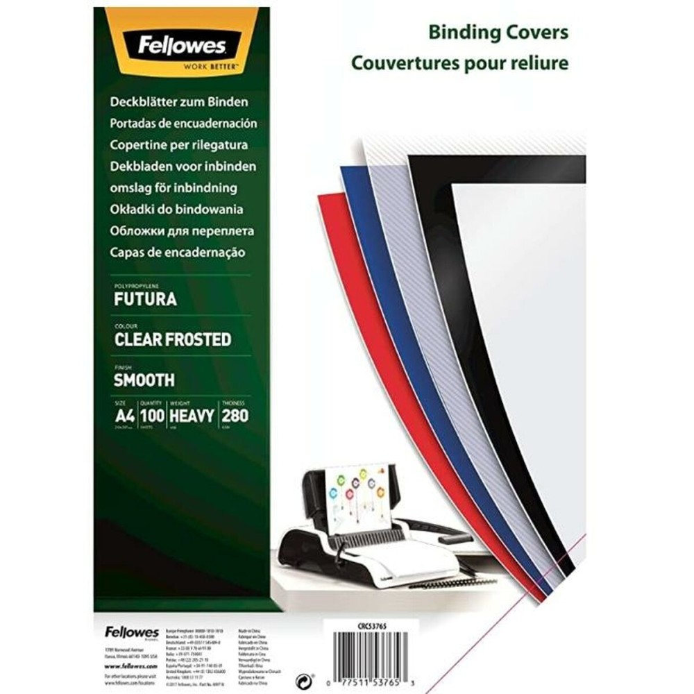 Couverture Fellowes Futura 100 Unités reliure Transparent A4 polypropylène Plastique (100 Unités)