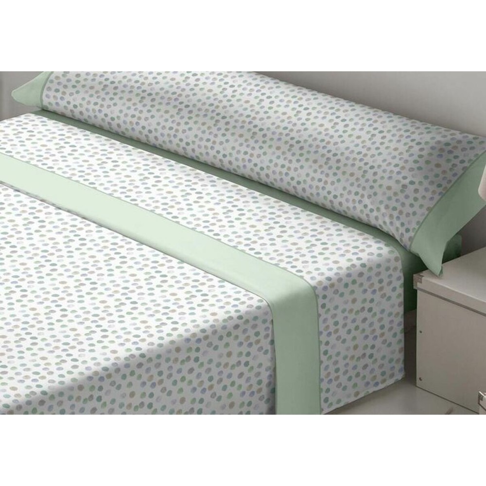 Jeu de draps Tejidos Reina Fides Blanc Vert Gran lit 2 persones