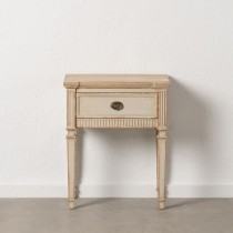 Table de Nuit Crème Naturel Bois d'épicéa Bois MDF 56 x 36 x 68 cm