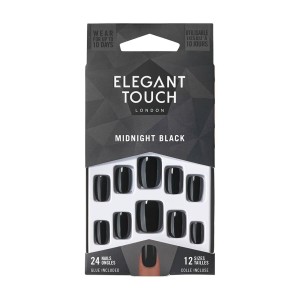 Faux ongles Elegant Touch Core Colour Midnight black (24 pcs)