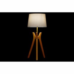 Desk Lamp DKD Home Decor Brown Beige Polyester Wood 220 V 50 W