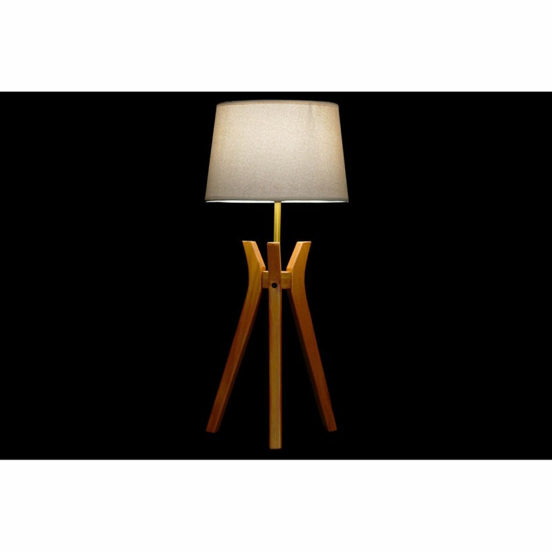 Desk Lamp DKD Home Decor Brown Beige Polyester Wood 220 V 50 W