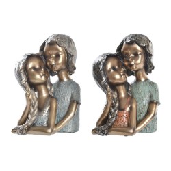 Decorative Figure DKD Home Decor 19 x 15 x 28 cm Red Golden Turquoise Kids (2 Units)