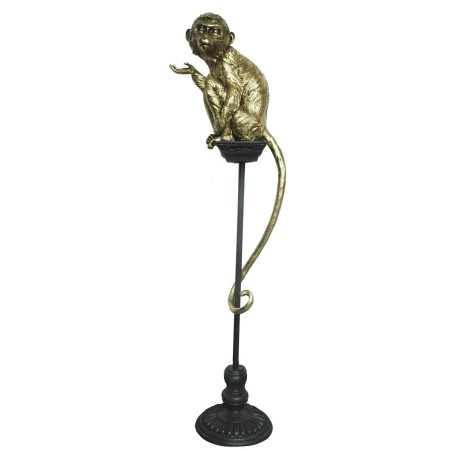 Figurine Décorative DKD Home Decor Doré Métal Résine Colonial Singe (32 x 21 x 105 cm)