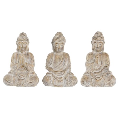 Decorative Figure DKD Home Decor 30,5 x 24 x 45 cm Golden Brown Buddha Oriental (3 Pieces)