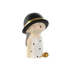 Figurine Décorative Home ESPRIT Blanc Noir 15 x 18 x 26 cm (2 Unités)