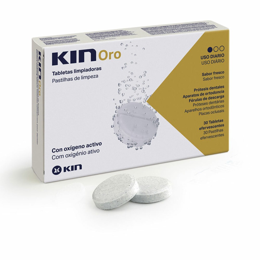 Pastilles Nettoyantes pour les Dentiers Kin Kin Oro 30 Unités