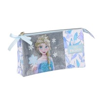 Dreifaches Mehrzweck-Etui Frozen Memories Blau Weiß (22 x 12 x 3 cm)