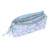 Dreifaches Mehrzweck-Etui Frozen Memories Blau Weiß (22 x 12 x 3 cm)