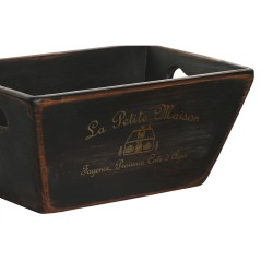 Boîtes de rangement Home ESPRIT Noir Bois d'épicéa 34 x 26 x 18 cm 4 Pièces