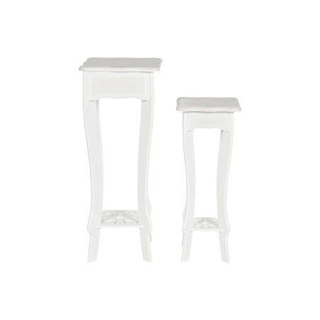 Jeu de 2 tables Home ESPRIT Blanc Bois MDF 30 x 30 x 76,5 cm