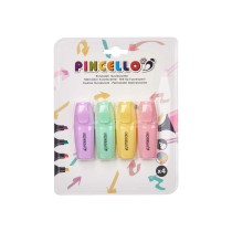 Fluorescent Marker Set Pincello 496 Yellow Multicolour Pink (12 Units)