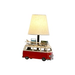 Lampe de bureau Home ESPRIT Blanc Rouge Lin Métal 20 x 14 x 30 cm