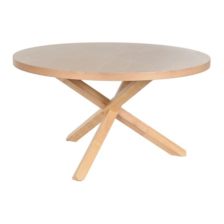 Dining Table Home ESPRIT Natural Wood Natural rubber 137 x 137 x 75 cm