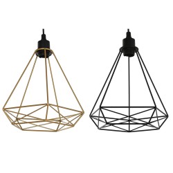 Ceiling Light Home ESPRIT Black Golden Metal 50 W 28 x 27 x 34 cm (2 Units)