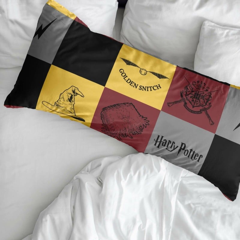 Taie d'oreiller Harry Potter Hogwarts Multicouleur 175 Fils 45 x 110 cm 100 % coton