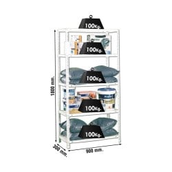 Regal Simon Rack Comfort 5/300 Metall 5 Regale 500 kg (180 x 90 x 30 cm)