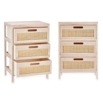 Chest of drawers GiftDecor Rattan Natural 40 x 58 x 29 cm 3 drawers