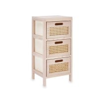 Chest of drawers GiftDecor Rattan Natural 27 x 58 x 25 cm 3 drawers